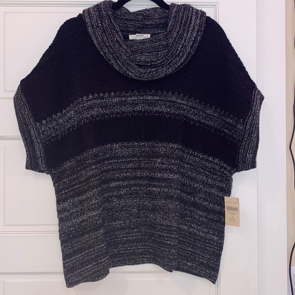 Striped cowl neck sweater